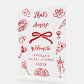 Thats Amore Italian Bridal Shower Welcome アクリルサイン (傾斜)