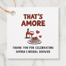 That's Amore Italian Bridal Shower Whimsical Red フェイバータグ