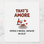 That's Amore Italian Bridal Shower Whimsical Red ワインラベル (シングルラベル)