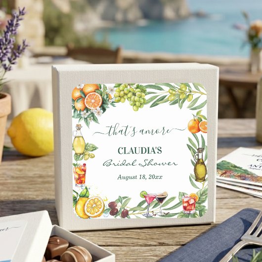 That's Amore Italian Citrus Cocktail Bridal Shower スクエアシール