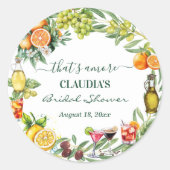 That's Amore Italian Citrus Cocktail Bridal Shower ラウンドシール (正面)