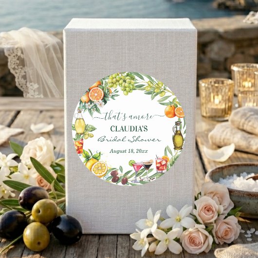 That's Amore Italian Citrus Cocktail Bridal Shower ラウンドシール