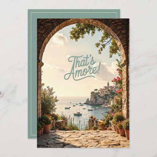 That's Amore Italian Coast Bridal Shower 招待状 (正面/裏面)