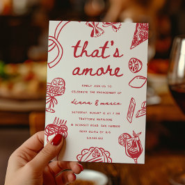 "That's Amore" Italian Engagement Party 招待状