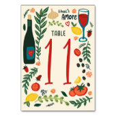 That's Amore Italian Food Charming CUSTOM Wedding テーブルナンバー (正面)