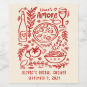 That's Amore Italian Food CUSTOM Bridal Shower ワインラベル (シングルラベル)