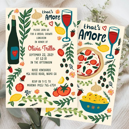 That's Amore Italian Food CUSTOM Bridal SHower  招待状