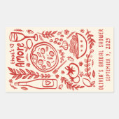 That's Amore Italian Food CUSTOM Bridal Shower 長方形シール (正面)