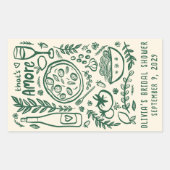 That's Amore Italian Food CUSTOM Bridal Shower 長方形シール (正面)