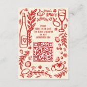 That's Amore Italian Food CUSTOM Bridal Shower QR エンクロージャーカード (正面)