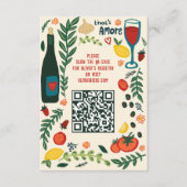 That's Amore Italian Food CUSTOM Bridal Shower QR エンクロージャーカード (正面)
