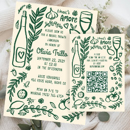 That's Amore Italian Food CUSTOM Bridal Shower QR エンクロージャーカード