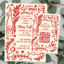 That's Amore Italian Food CUSTOM Bridal Shower QR エンクロージャーカード