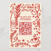 That's Amore Italian Food CUSTOM Bridal Shower QR  招待状 (裏面)