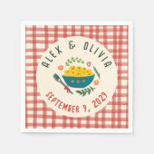 That's Amore Italian Food CUSTOM Plaid Wedding  スタンダードカクテルナプキン (正面)