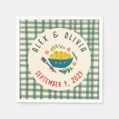 That's Amore Italian Food CUSTOM Plaid Wedding スタンダードカクテルナプキン (正面)