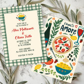 That's Amore Italian Food CUSTOM Plaid Wedding 招待状