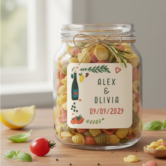 That's Amore Italian Food CUSTOM Wedding  スクエアシール