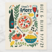 That's Amore Italian Food CUSTOM Wedding Favor ワインラベル (シングルラベル)