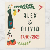 That's Amore Italian Food CUSTOM Wedding Favor ワインラベル (シングルラベル)