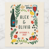 That's Amore Italian Food CUSTOM Wedding Favor ワインラベル (シングルラベル)