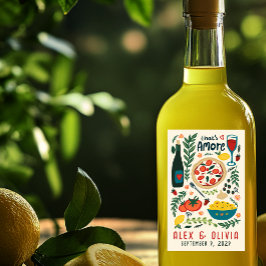 That's Amore Italian Food CUSTOM Wedding Favor 長方形シール