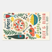 That's Amore Italian Food CUSTOM Wedding Favor 長方形シール (正面)