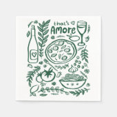 That's Amore Italian Food Cute BRIDAL SHOWER スタンダードカクテルナプキン (正面)