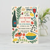 That's Amore Italian Food SAVE THE DATE Engagement 招待状 (スタンド正面)