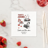 That's Amore Italian Funky Wedding Bridal Shower  スタンダードカクテルナプキン (インサイチュ)