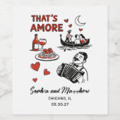 That's Amore Italian Funky Wedding Bridal Shower  ワインラベル (シングルラベル)