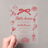 That's Amore Italian Hand drawn Bridal Shower アクリル招待状 (インサイチュ (ポータブル))
