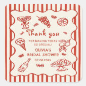 That's Amore Italian Hand Drawn Bridal Shower スクエアシール (正面)