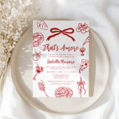 That's Amore Italian Hand drawn Bridal Shower 招待状