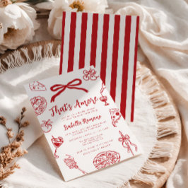 That's Amore Italian Hand drawn Bridal Shower 招待状