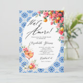 Thats Amore Italian Lemon Floral Bridal Shower  招待状 (スタンド正面)