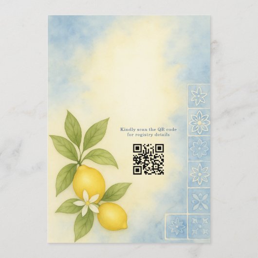 That's Amore Italian QR Code Bridal Shower 招待状 (裏面)