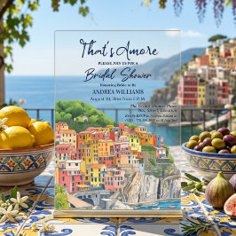 That's Amore Italian Riviera Bridal Shower アクリル招待状