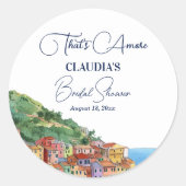 That's Amore Italian Riviera Bridal Shower ラウンドシール (正面)