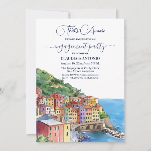 That's Amore Italian Riviera Engagement Party 招待状 (正面)