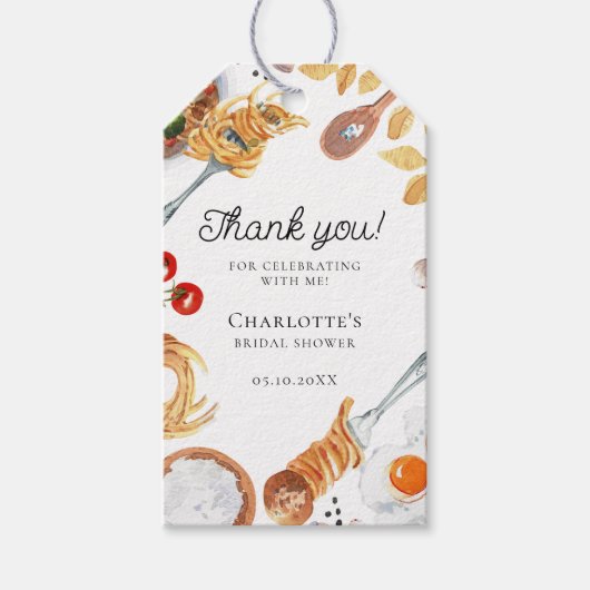 That's Amore Italian Script Bridal Shower ギフトタグ (正面)