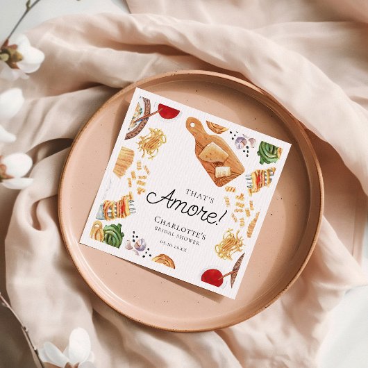 That's Amore Italian Script Bridal Shower スタンダードカクテルナプキン