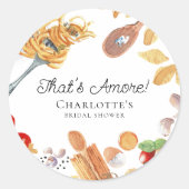 That's Amore Italian Script Bridal Shower ラウンドシール (正面)