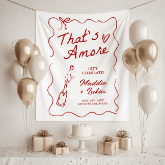 That's Amore Italian Theme Rehearsal Dinner Sign タペストリー