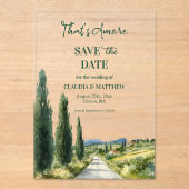That's Amore Italian View Wedding Save the Date アクリル招待状 (正面)