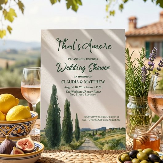 That's Amore Italian View Wedding Shower 招待状