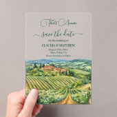 That's Amore Italian Vineyard Save the Date アクリル招待状 (インサイチュ (ポータブル))