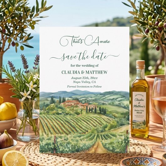 That's Amore Italian Vineyard Wedding セーブザデート