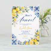 That's Amore Lemon Blue Frame Roses Bridal Shower  招待状 (スタンド正面)