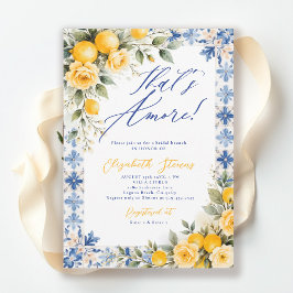 Thats Amore Lemon Blue Tile Italian Bridal Shower  招待状
